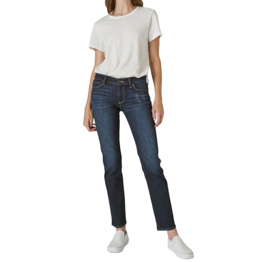 Lucky Brand Women's Straight Leg Jeans Low Rise - Dark Blue